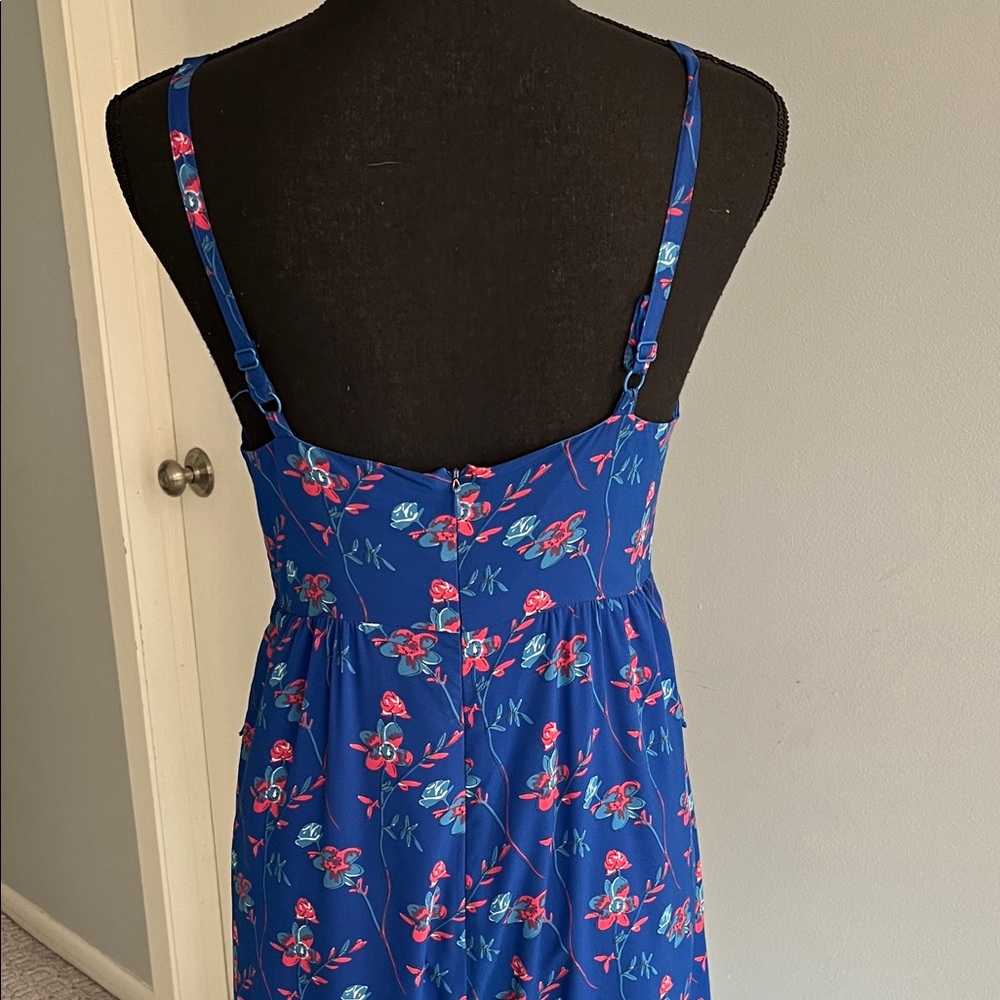 Thakoon Blue Floral Wide Leg Jumpsuit Sz 4 - Picture 7 of 8